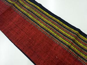 リサイクル　手織り真綿紬縞模様織出し名古屋帯